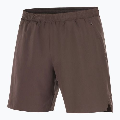 Men's running shorts Salomon Shakeout C 2IN1 7" coffee bean