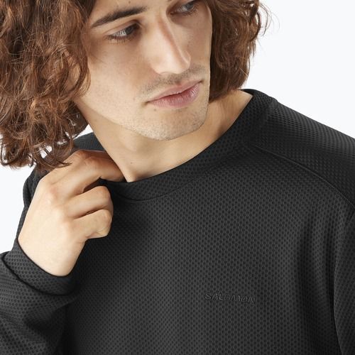 Men's trekking sweatshirt Salomon Motomesh Crewneck deep black
