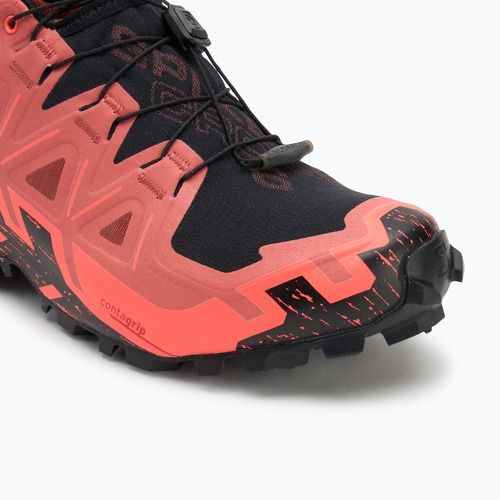 Men's running shoes Salomon Spikecross 6 GTX cow hide/black/neon flame