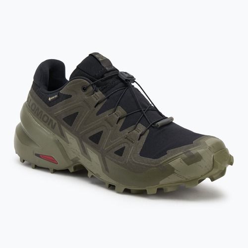 Men's running shoes Salomon Speedcross 6 GTX black/peat/deep lichen green