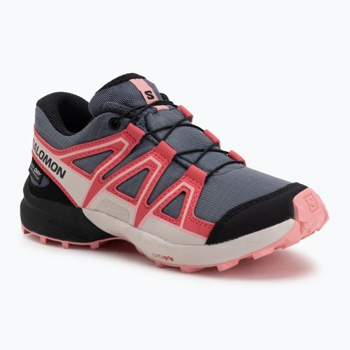 Children's running shoes Salomon Speedcross Waterproof grisaille/hushed violet/rouge red