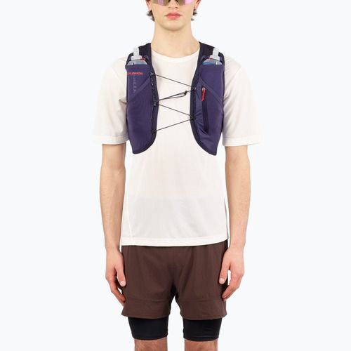 Running vest Salomon Active Skin 4 GRVL martime blue / astral aura / haute red