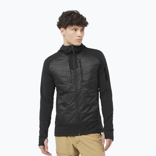 Men's hybrid jacket Salomon Elixir Hybrid Hoodie Insulated deep black