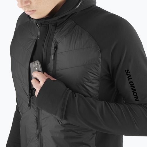 Men's hybrid jacket Salomon Elixir Hybrid Hoodie Insulated deep black