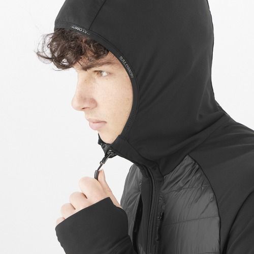 Men's hybrid jacket Salomon Elixir Hybrid Hoodie Insulated deep black