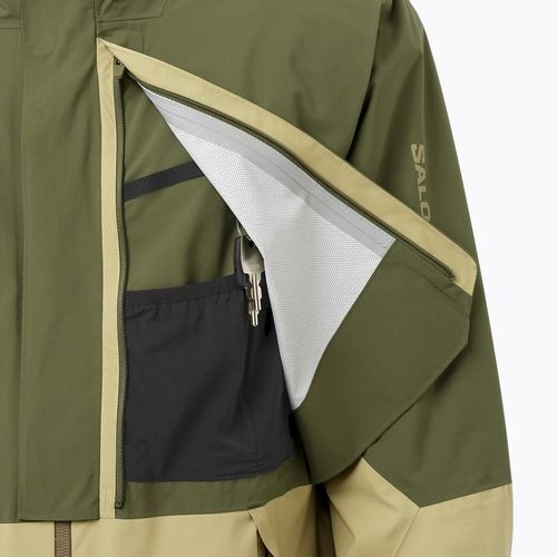 Men's softshell jacket Salomon Outherpath Pro 2.5 l gray green/grape leaf