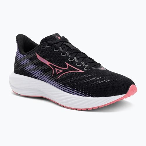 Children's running shoes Mizuno Enerzy Rider Jr black/camelliarose/ paisleypurple