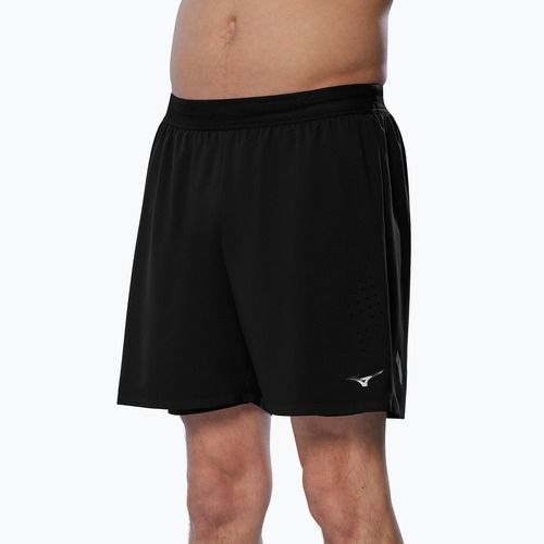 Men's running shorts Mizuno Tech Light 5.5" 2IN1 black