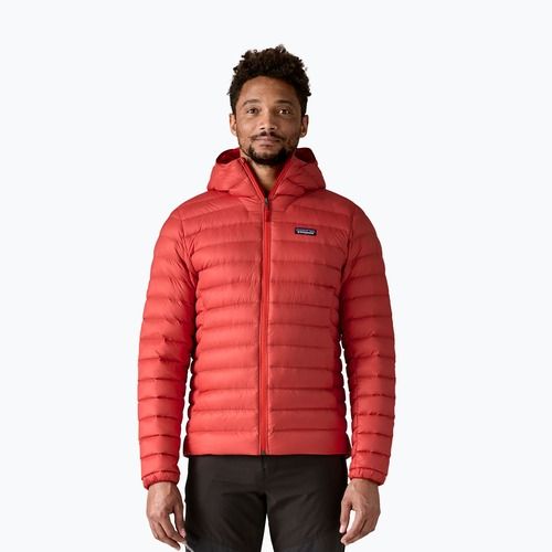 Men's down jacket Patagonia Down Sweater Hoody amanita red