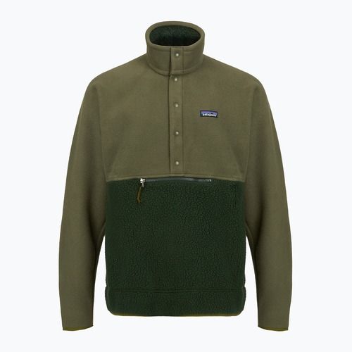 Men's trekking sweatshirt Patagonia Retro Pile 1 / 2 Snap P / O old growth green