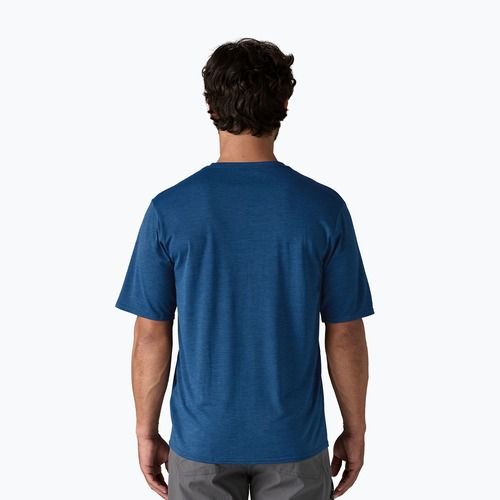 Men's T-shirt Patagonia Cap Cool Daily Graphic Shirt '73 text logo / clement blue x-dye