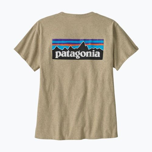Women's T-shirt Patagonia P-6 Logo Responsibili-Tee pumice