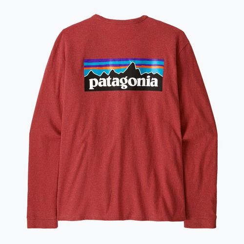 Women's longsleeve Patagonia P-6 Logo Responsibili-Tee potters red
