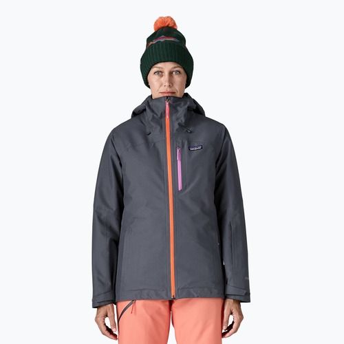Women's rain jacket Patagonia Insulated Powder Town smolder blue w / orange peel