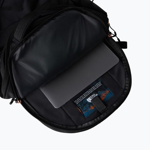 Women's urban backpack The North Face Borealis Luxe 27 l black/burnt coral metallic
