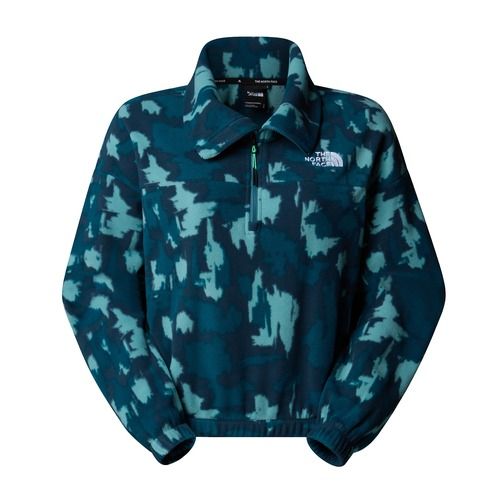Women's sweatshirt The North Face Mountain Athletics Fleece 1/4 Zip Print deep cypress painted