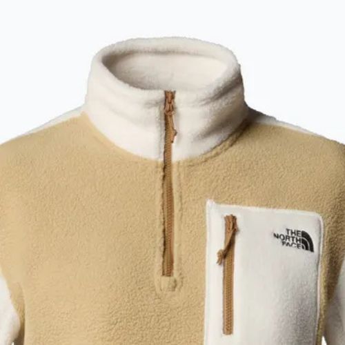 The North Face women's Yumiori 1/4 Zip sweatshirt khaki stone/white dune/utility brown