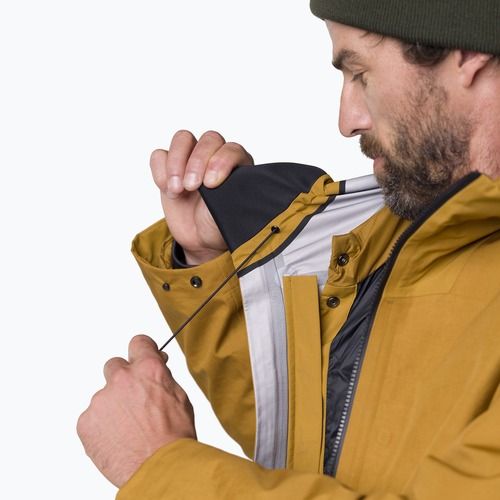 Men's rain jacket Salewa Fanes 3L Ptx Hemp 2/1 Parka golden brown int.7020