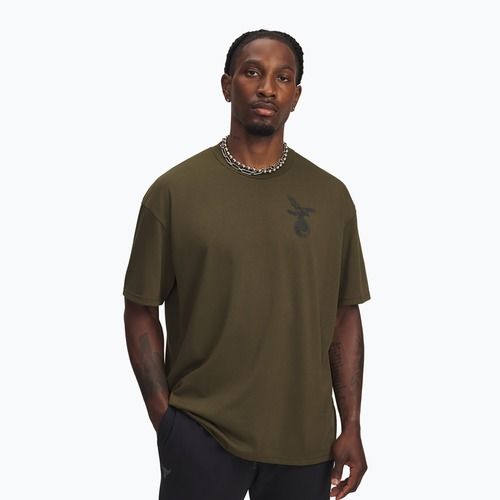 Men's training T-shirt Under Armour Project Rock Q4 expedition green/black