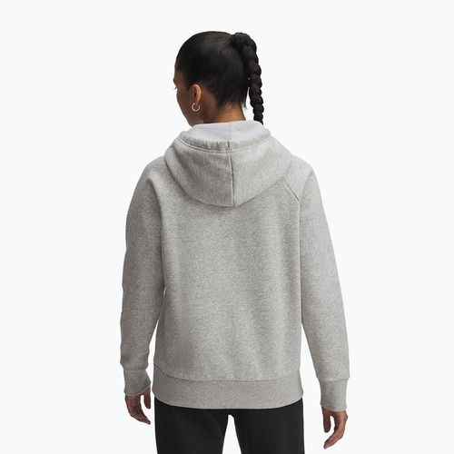 Women's sweatshirt Under Armour Rival Feelce Shimmer Hoody mod gray light heather/iridescent