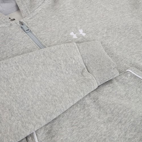 Women's sweatshirt Under Armour Rival Fleece Piped HZ Hoodie mod gray light heather/white