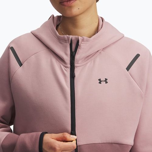 Women's sweatshirt Under Armour Unstoppable Fleece HZ tourmaline pink/maroon mist/black