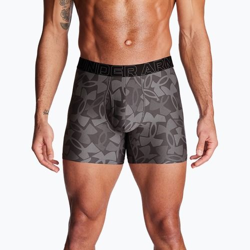 Men's boxers Under Armour Perf Tech Nov 6in 3 pairs steel