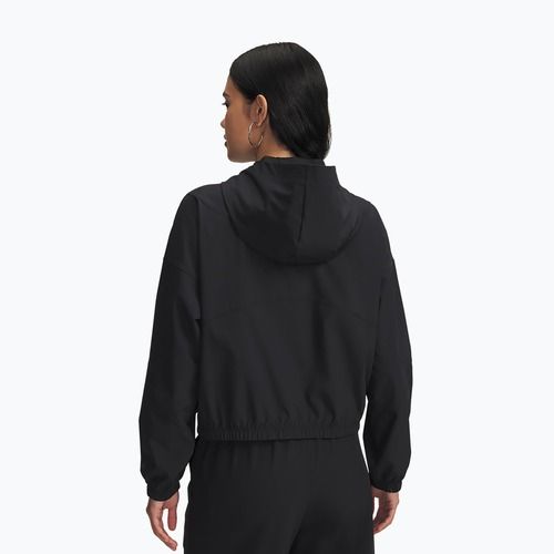 Women's jacket Under Armour Rival Woven Hoody black/black/white