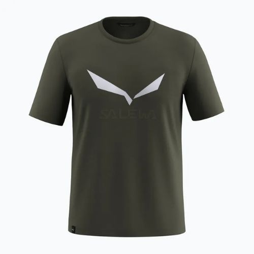 Men's T-shirt Salewa Solidlogo Dry dark olive