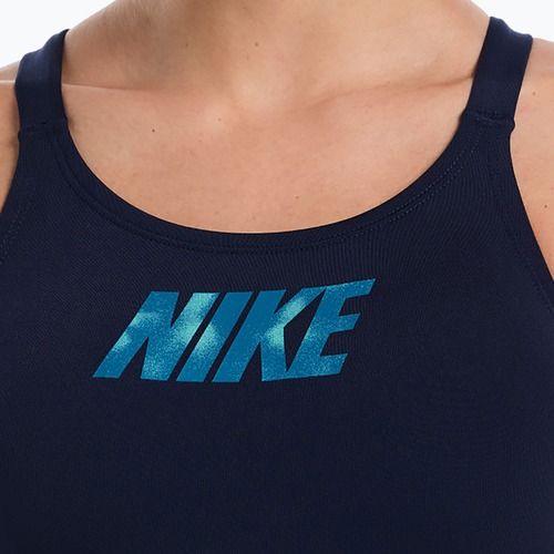 Women's one-piece swimsuit Nike Hydrastrong Logo Graphic Fastback midnight navy