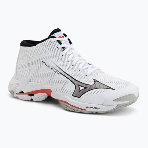 Volleyball shoes Mizuno Wave Lightning Elite Mid white/black/fiery red