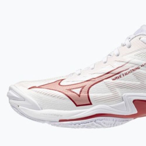 Women's volleyball shoes Mizuno Wave Lightning Elite white/rose elegance/lava falls