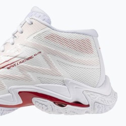 Women's volleyball shoes Mizuno Wave Lightning Elite Mid white/rose elegance/lava falls