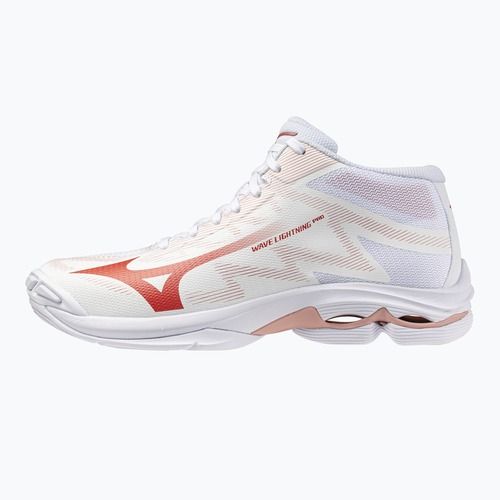 Women's volleyball shoes Mizuno Wave Lightning Pro Mid white/rose elegance/lava falls