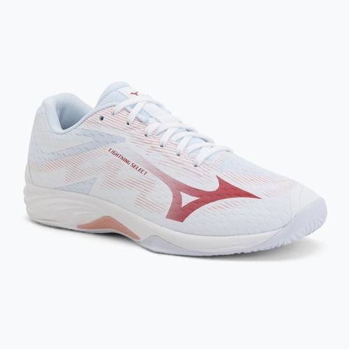 Women's volleyball shoes Mizuno Lightning Select white/rose elegance/lava falls