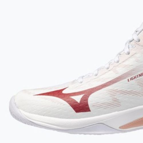 Women's volleyball shoes Mizuno Lightning Select Mid white/rose elegance/lava falls