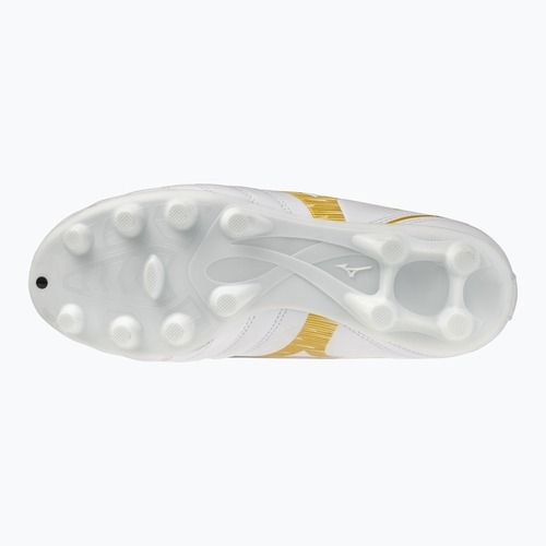 Children's football boots Mizuno Monarcida Neo III Select FG white/mp gold
