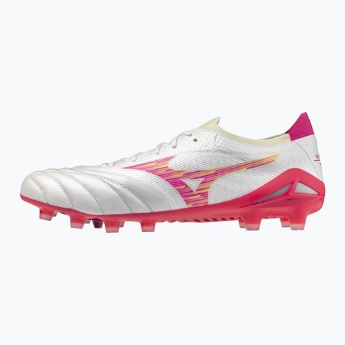 Football boots Mizuno Morelia Neo IV Beta Elite FG white/pink tetra/fuchsia purple
