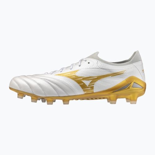 Football boots Mizuno Morelia Neo IV Beta Elite FG white/mp gold/cool gray 3c