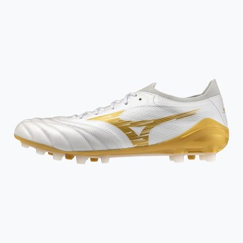 Football boots Mizuno Morelia Neo IV Beta Elite AG white/mp gold/cool gray 3c