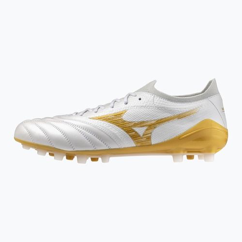 Football boots Mizuno Morelia Neo IV Beta Japan AG white/mp gold/cool gray 3c