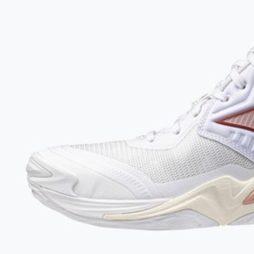Women's volleyball shoes Mizuno Wave Momentum Elite Mid white/rose elegance/lava falls