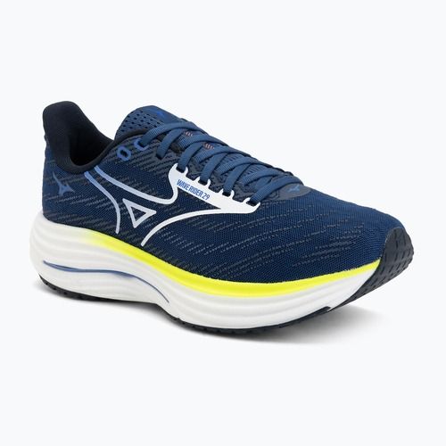 Men's running shoes Mizuno Wave Rider 29 estate blue/white/lightning yellow