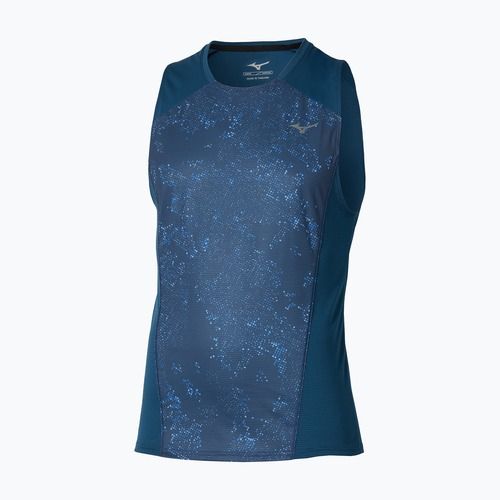Men's running top Mizuno Active DryAeroFlow Graphic Tank Top estate blue