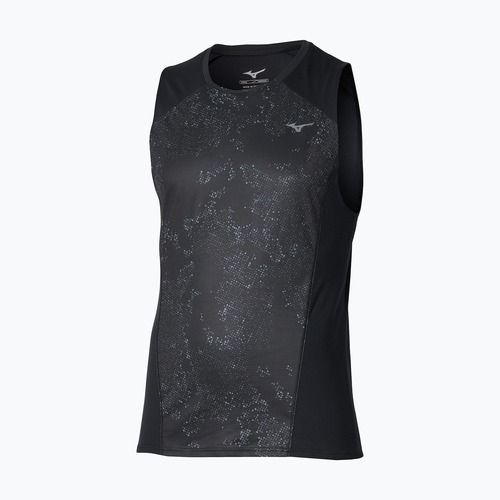 Men's running top Mizuno Active DryAeroFlow Graphic Tank Top black/gray