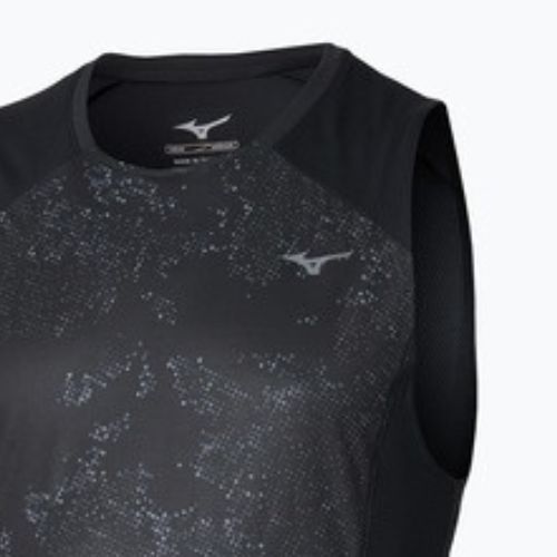 Men's running top Mizuno Active DryAeroFlow Graphic Tank Top black/gray