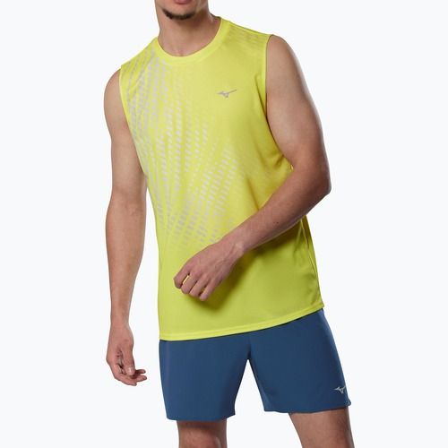 Men's running top Mizuno Core Graphic Sleeveless lightning yellow