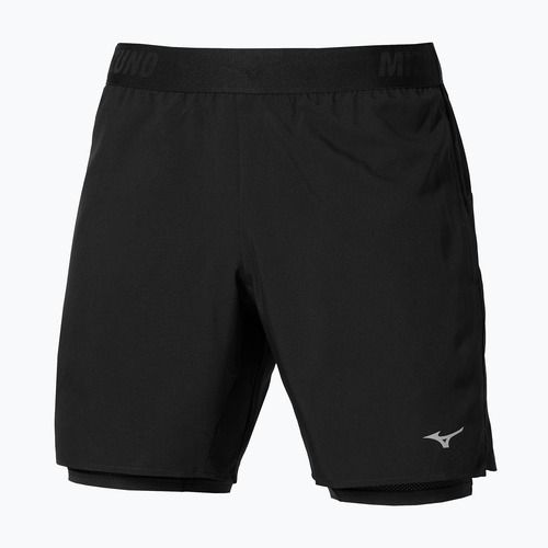 Men's running shorts Mizuno Core 7.5 Inches 2in1 black