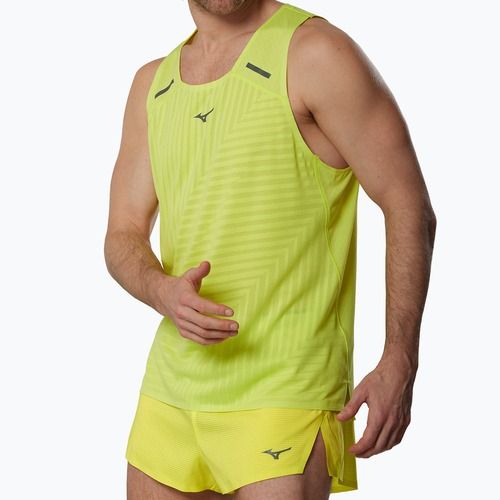 Men's running top Mizuno Tech Light Tank lightning yellow