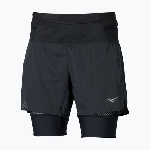 Women's running shorts Mizuno Trail Multipocket 2in1 black